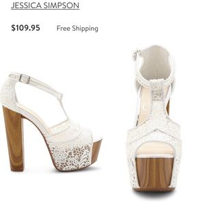 CORK-BOTTOM PEEP-TOE HEELS W/ WHITE COTTON DETAIL